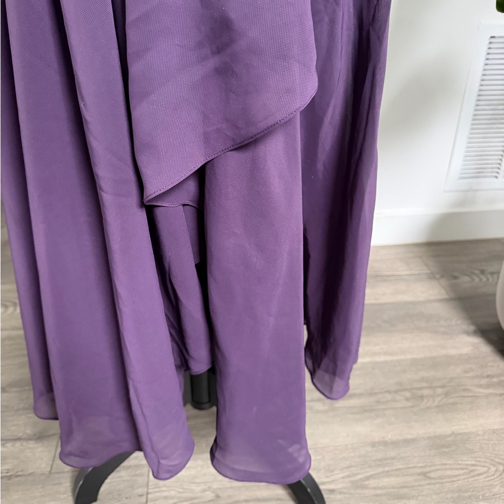 JJs House Purple V-Neck Flutter Sleeve Midi Dress - Picture 4 of 5
